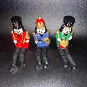 NEW Winter Lane Set of 3 Nutcracker Illuminated Sitter Figurines Christmas